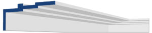 New York 3-Step Crown Molding catalog illustration showing its layered three-step profile