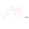 Profile drawing of Miami Art Deco Crown Molding for LED's with labeled dimensions showing 7 inch projection and 3 inch height.