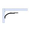 Silhouette installation diagram of Miami Art Deco Crown Molding for LED's showing the molding profile mounted at the wall and ceiling with concealed LED placement above the profile.