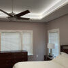 Installed Calabasas Molding for Indirect Lighting creating soft recessed ceiling illumination in a contemporary bedroom.