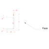 Profile drawing of Asheville Molding for Indirect Lighting with labeled dimensions showing 2-1/2 inch projection and 5 inch height.