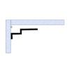 Silhouette installation diagram of New York 2-Step Crown Molding for LED's showing the stepped molding profile mounted at the wall and ceiling with concealed LED placement near the top corner.