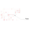 Profile drawing of Los Angeles 3-Step Crown Molding with labeled dimensions showing 8 inch projection and 3-13/16 inch height.