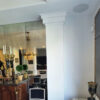 Installed Los Angeles 3-Step Crown Molding shown as a bold stepped decorative ceiling detail in an elegant interior.