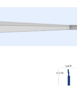 Product image of New York Baseboard Molding and Casing with profile illustration showing a 4-1/2 inch height and 3/4 inch projection.