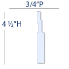 Simplified profile diagram of New York Baseboard Molding and Casing labeled with 4-1/2 inch height and 3/4 inch projection.