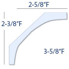 1/4 Round Cove Crown Molding - Profile Dimensions