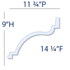 Russell Large Cove Molding - Profile Dimensions
