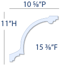Classic Extra Large Cove Molding - Profile Dimensions
