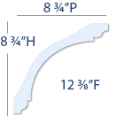 Emily Cove Molding - Profile Dimensions