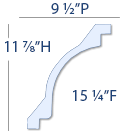 Russell Extra Large Cove Molding - Profile Dimensions