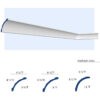 1/4 Round Cove Crown Molding with curved cove profile and multiple sizes available