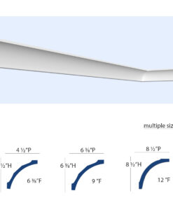 1/4 Round Cove Crown Molding with curved cove profile and multiple sizes available
