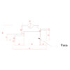 New York 2-Way / 3-Step Molding for Indirect Lighting technical profile with dimensions and face orientation