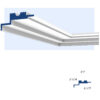 New York 2-Way / 3-Step Molding for Indirect Lighting shown with its stepped profile and labeled dimensions