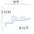 New York 2-Way / 3-Step Molding for Indirect Lighting profile with labeled Projection, Fascia, and Height