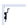 New York 2-Way / 3-Step Molding for Indirect Lighting vertical wall profile with lateral and downward lighting