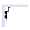 New York 2-Way / 3-Step Molding for Indirect Lighting vertical wall-to-ceiling profile with downward lighting